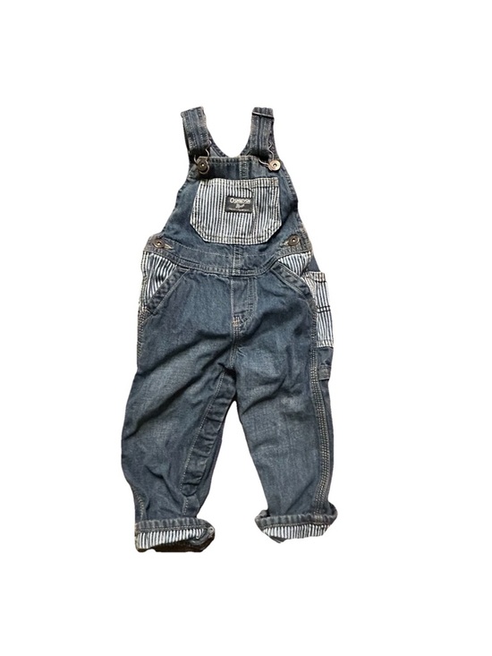 OshKosh B'gosh Other - Baby Toddler Oshkosh Denim Overalls White Blue Stripes Size 12 Months